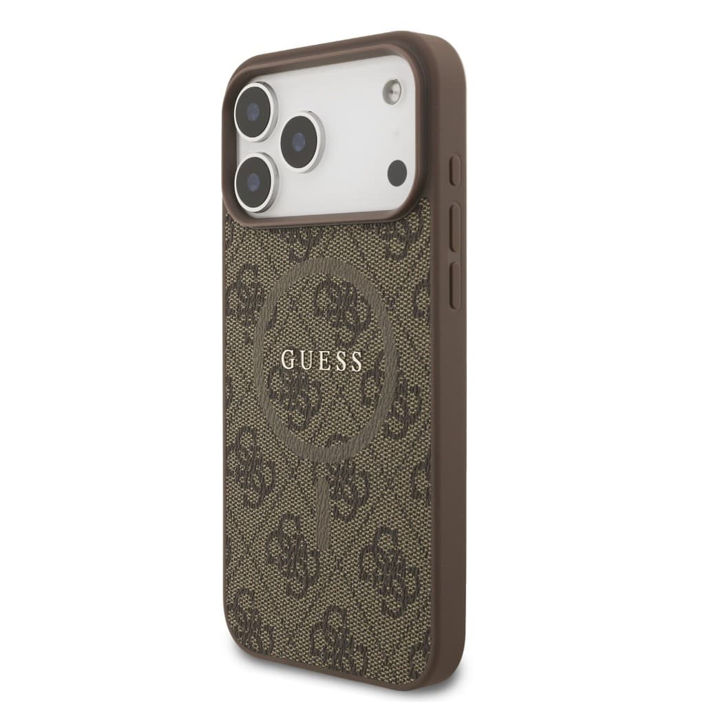 Zadní kryt Guess PU Leather 4G Colored Ring MagSafe pro iPhone 17 Pro Max Brown - náhled 2