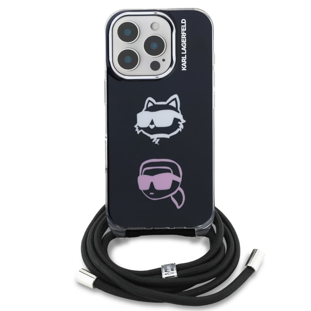 Zadní kryt Karl Lagerfeld IML Crossbody K&amp;CH Heads pro iPhone 16 Pro Black - náhled 2