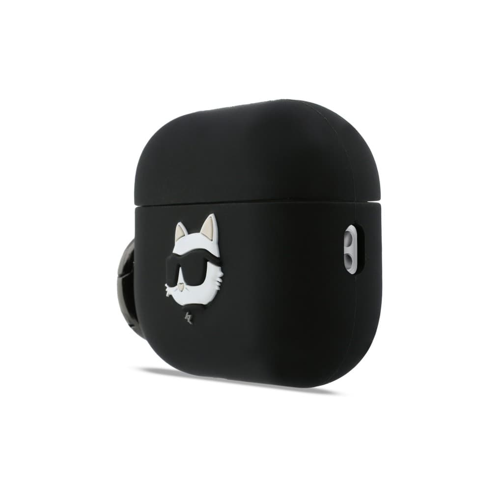 Silikonové pouzdro Karl Lagerfeld 3D Logo NFT Choupette Head pro AirPods Pro 3 Black - náhled 2