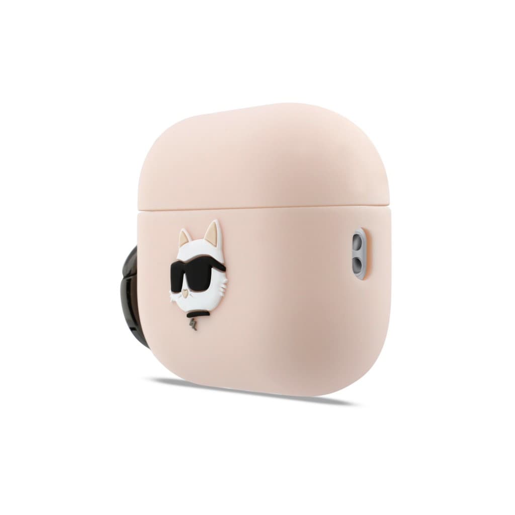Silikonové pouzdro Karl Lagerfeld 3D Logo NFT Choupette Head pro AirPods Pro 3 Pink - náhled 2