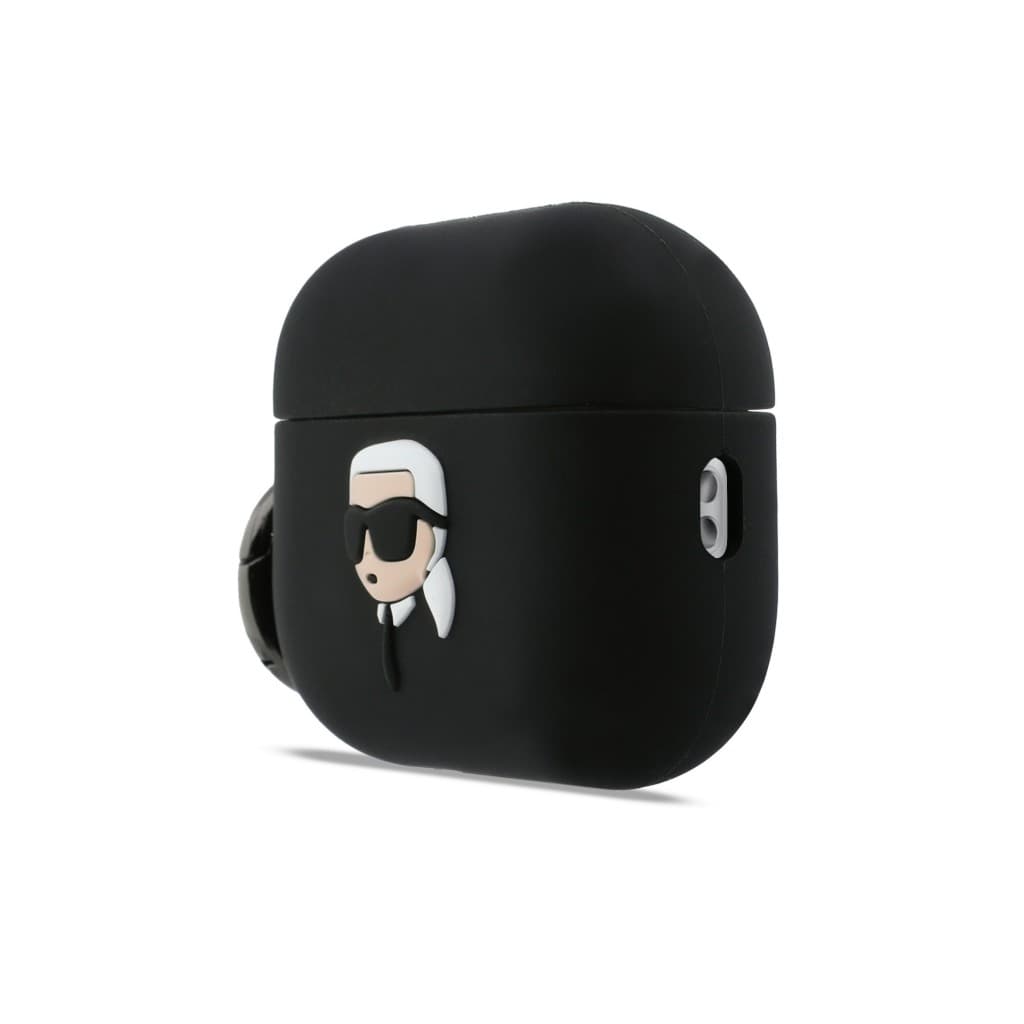 Silikonové pouzdro Karl Lagerfeld 3D Logo NFT Karl Head pro AirPods Pro 3 Black - náhled 2
