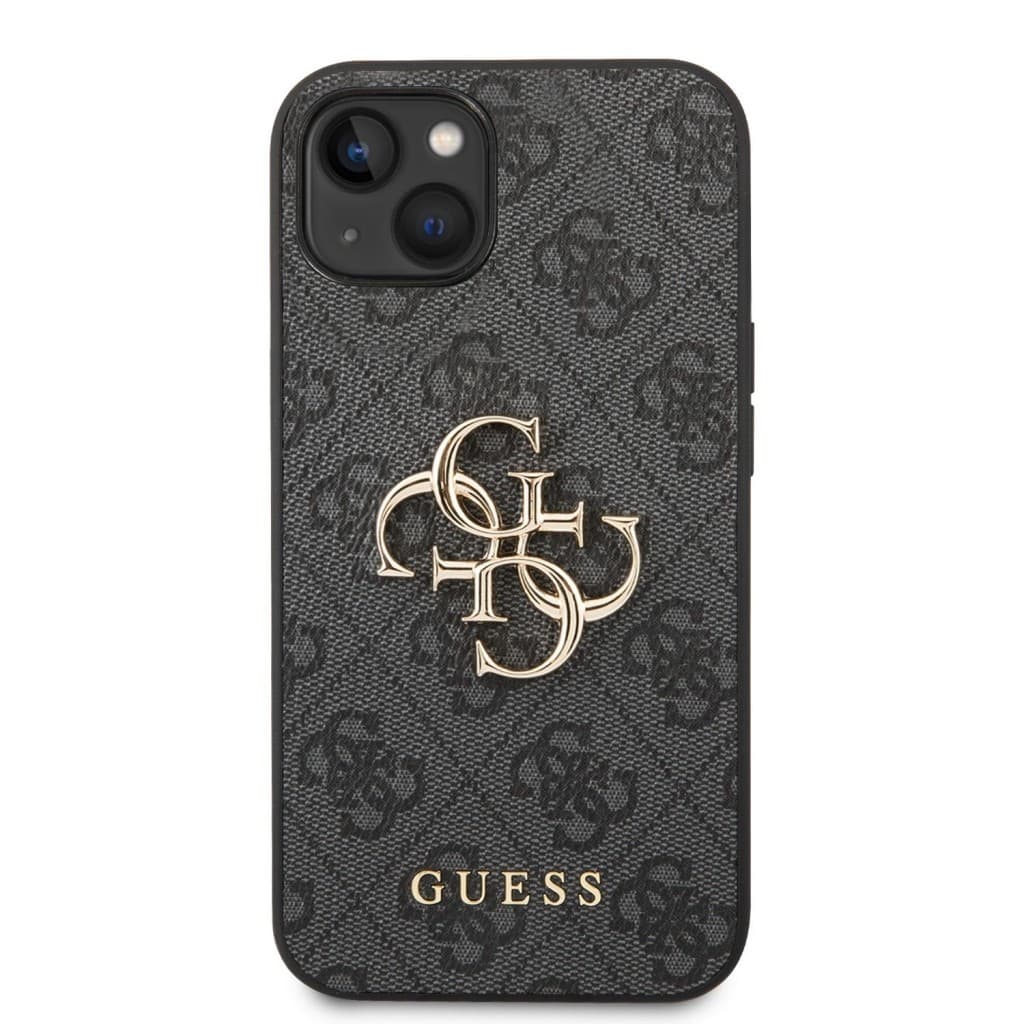 Guess PU 4G Metal Logo Zadní Kryt pro iPhone 14 Grey - náhled 2