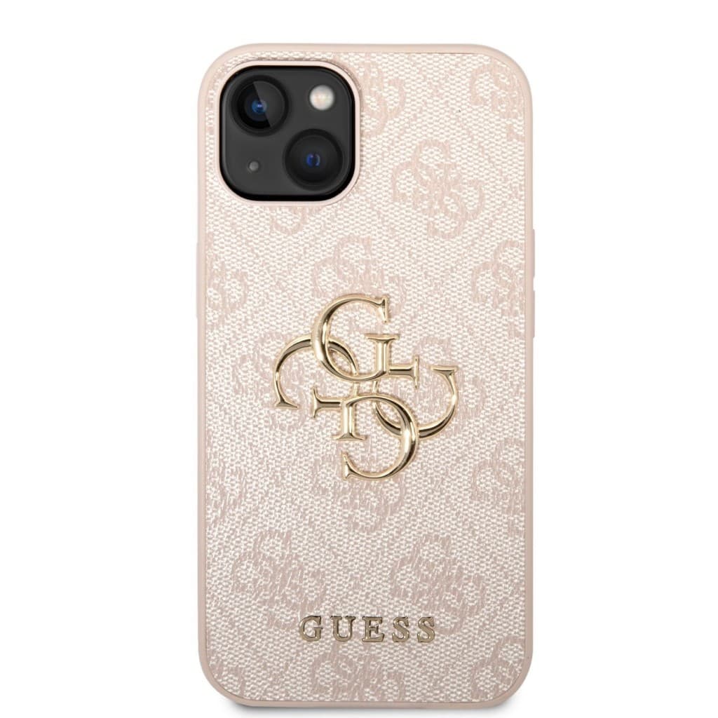 Guess PU 4G Metal Logo Zadní Kryt pro iPhone 14 Pink - náhled 2