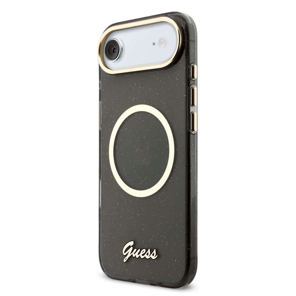 Zadní kryt Guess IML Glitter Script Strap MagSafe pro iPhone Air Black - náhled 2