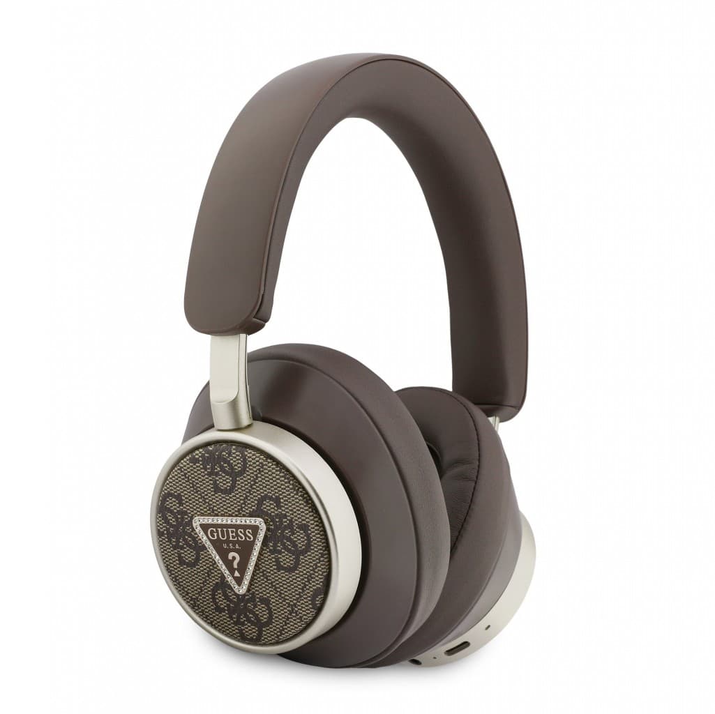 Bezdrátová Sluchátka Guess PU 4G Triangle Logo ENC Brown - náhled 2