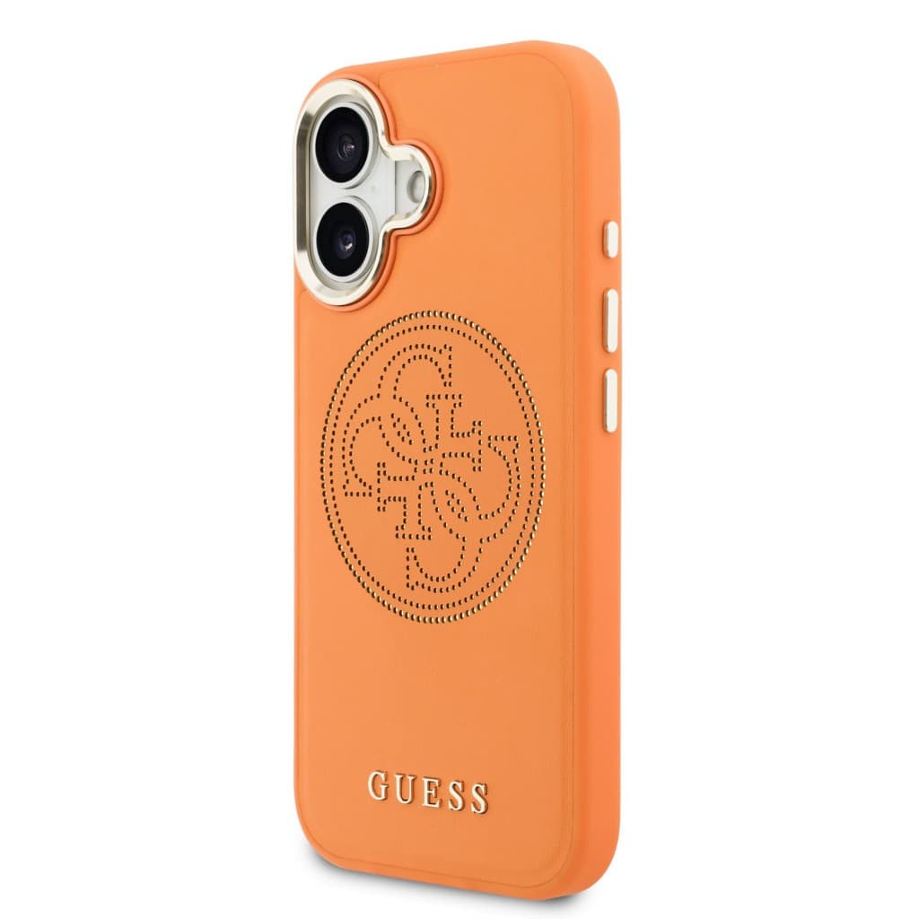 Zadní kryt Guess PU Perforated 4G pro iPhone 17 Orange - náhled 2