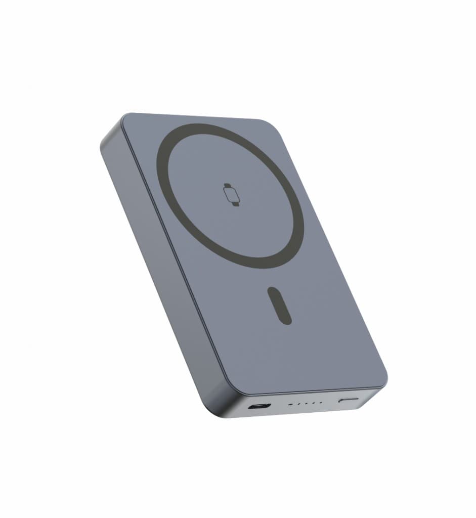 Powerbank Swissten Fusion 10000 mAh s nabíjením Apple Watch (kompatibilní s magsafe) stříbrná - náhled 2