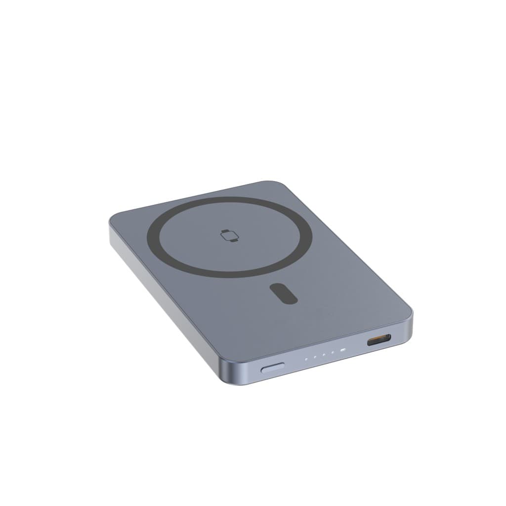 Powerbank Swissten Fusion 5000 mAh s nabíjením Apple Watch (kompatibilní s magsafe) stříbrná - náhled 2