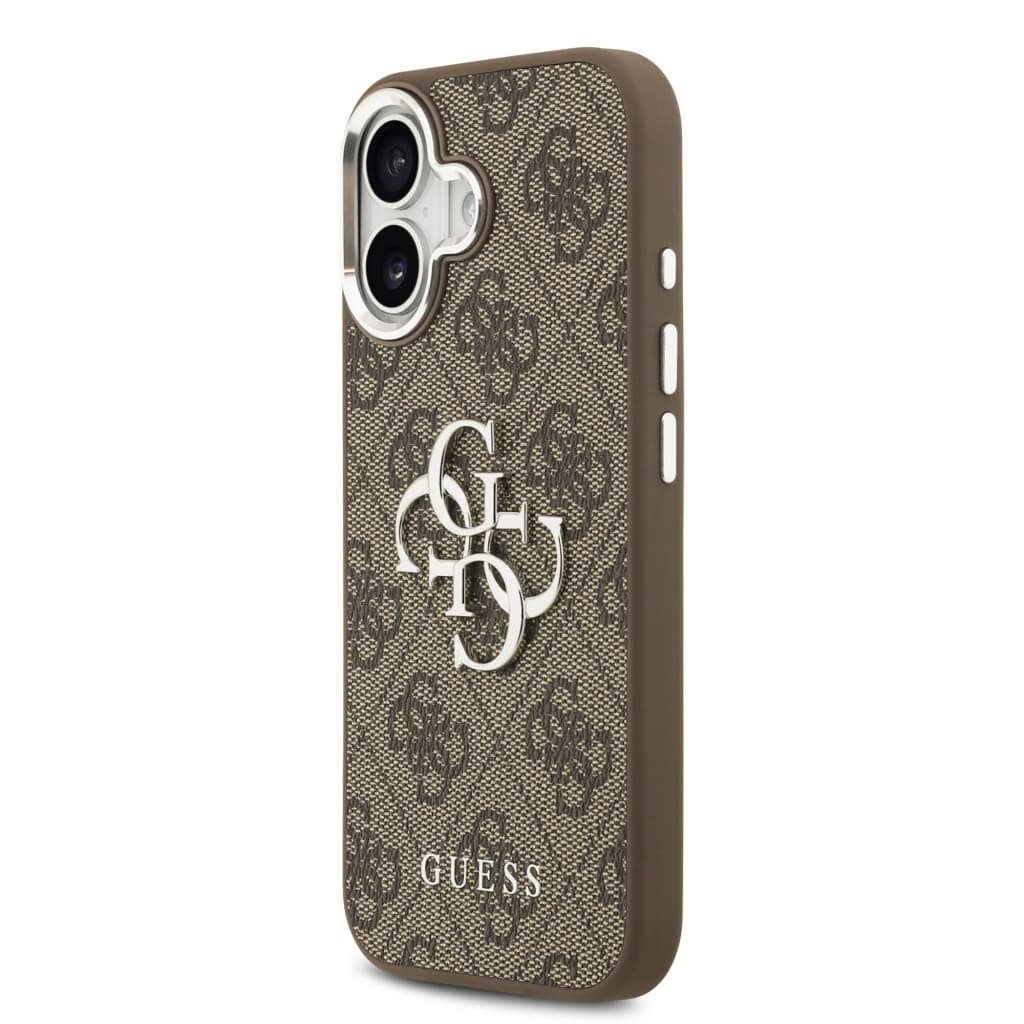 Zadní kryt Guess PU 4G Metal Logo pro iPhone 17 Silver Brown - náhled 2