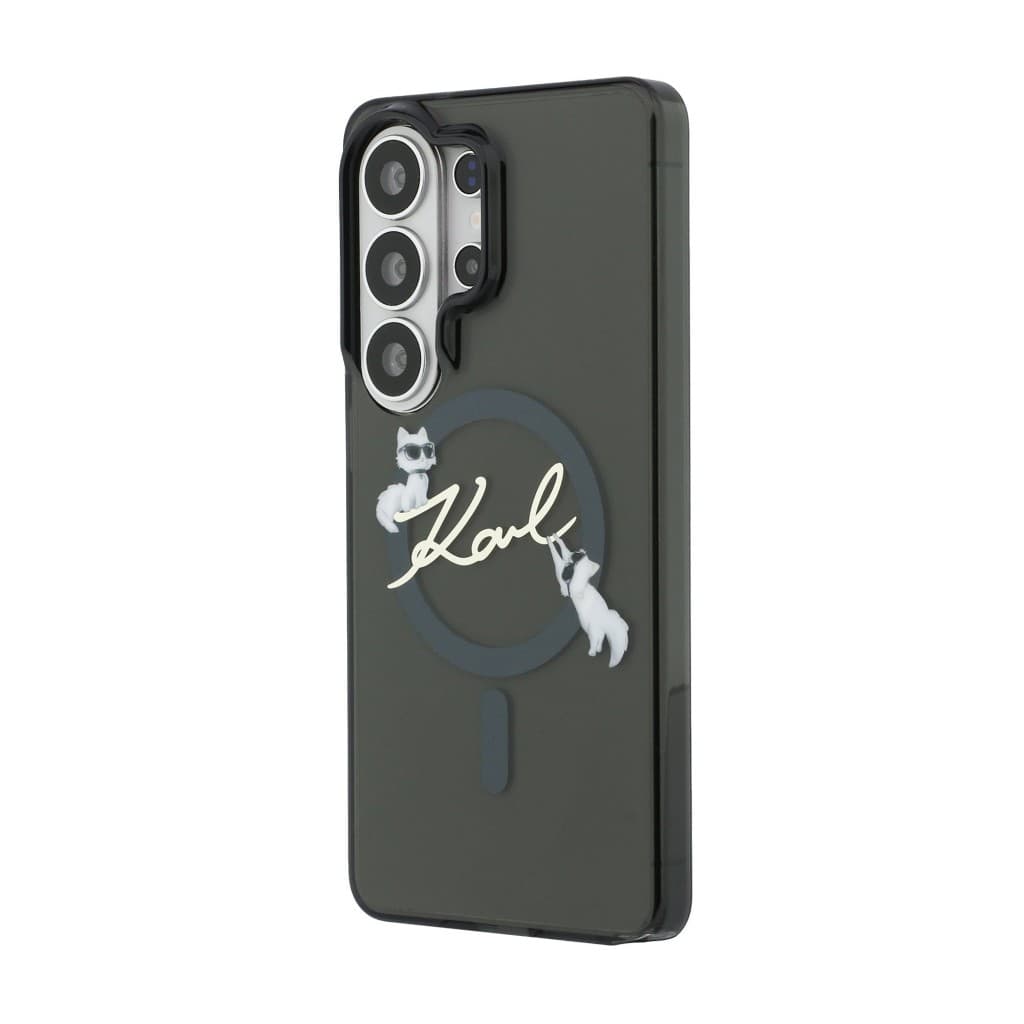Zadní kryt Karl Lagerfeld IML Choupette Karl Script Logo Magnetic pro Samsung Galaxy S26 Ultra černý - náhled 2
