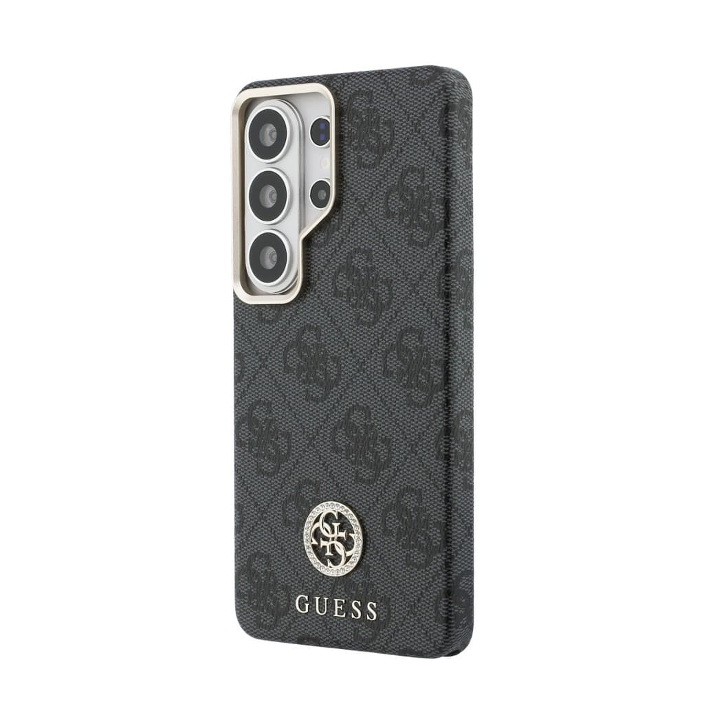 Zadní kryt Guess PU Leather 4G Strass Logo Gold Frame Magnetic pro Samsung Galaxy S26 Ultra černý - náhled 2
