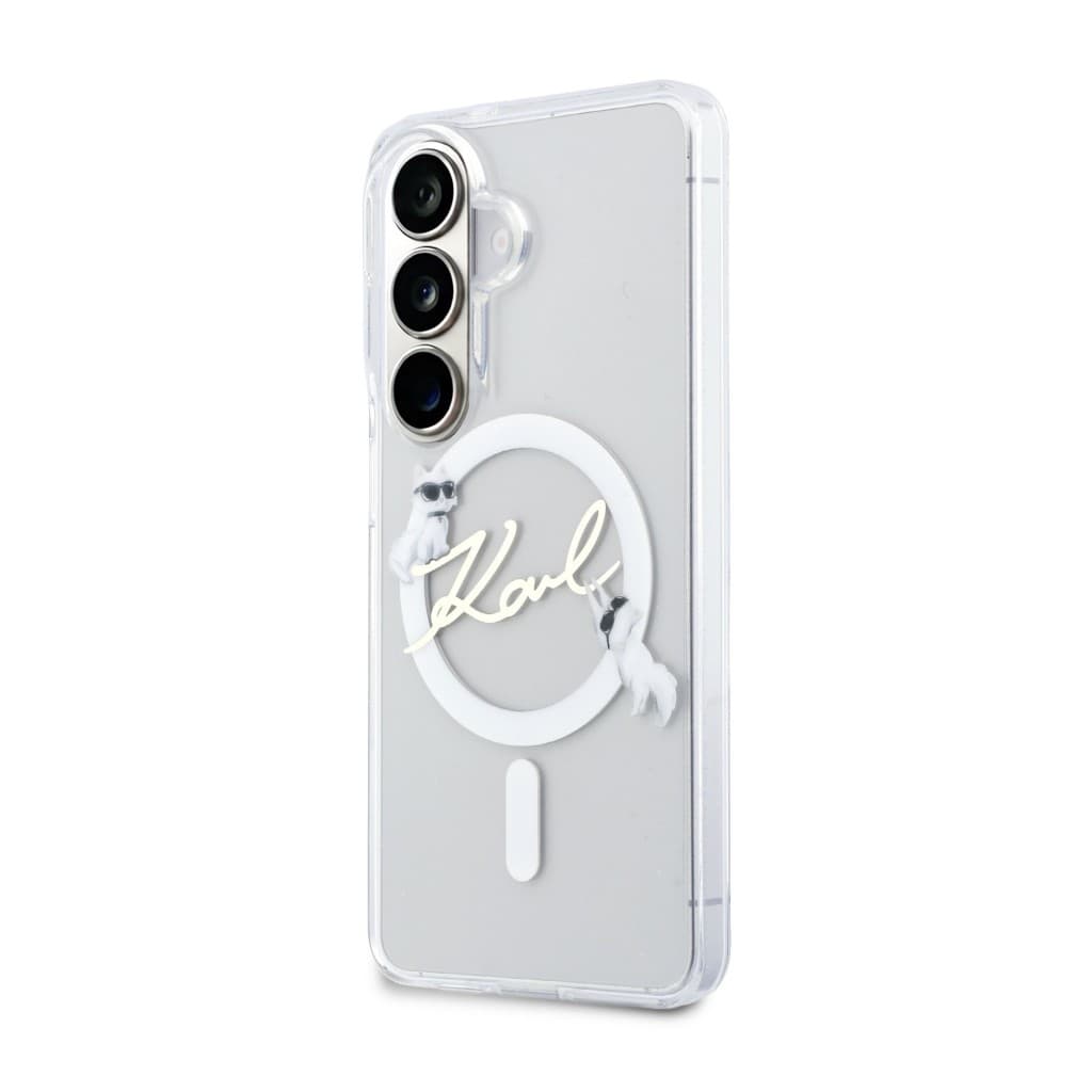 Zadní kryt Karl Lagerfeld IML Choupette Karl Script Logo Magnetic pro Samsung Galaxy S26 průhledný - náhled 2