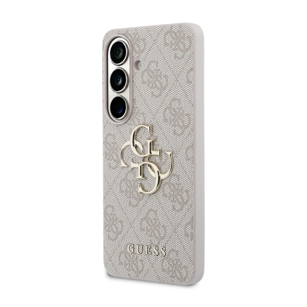 Zadní kryt Guess PU 4G Metal Logo pro Samsung Galaxy S26 růžový - náhled 2