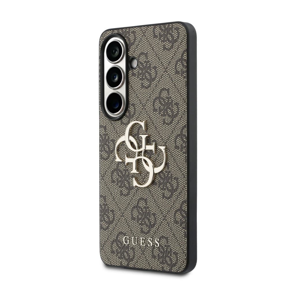 Zadní kryt Guess PU 4G Metal Logo pro Samsung Galaxy S26 hnědý - náhled 2