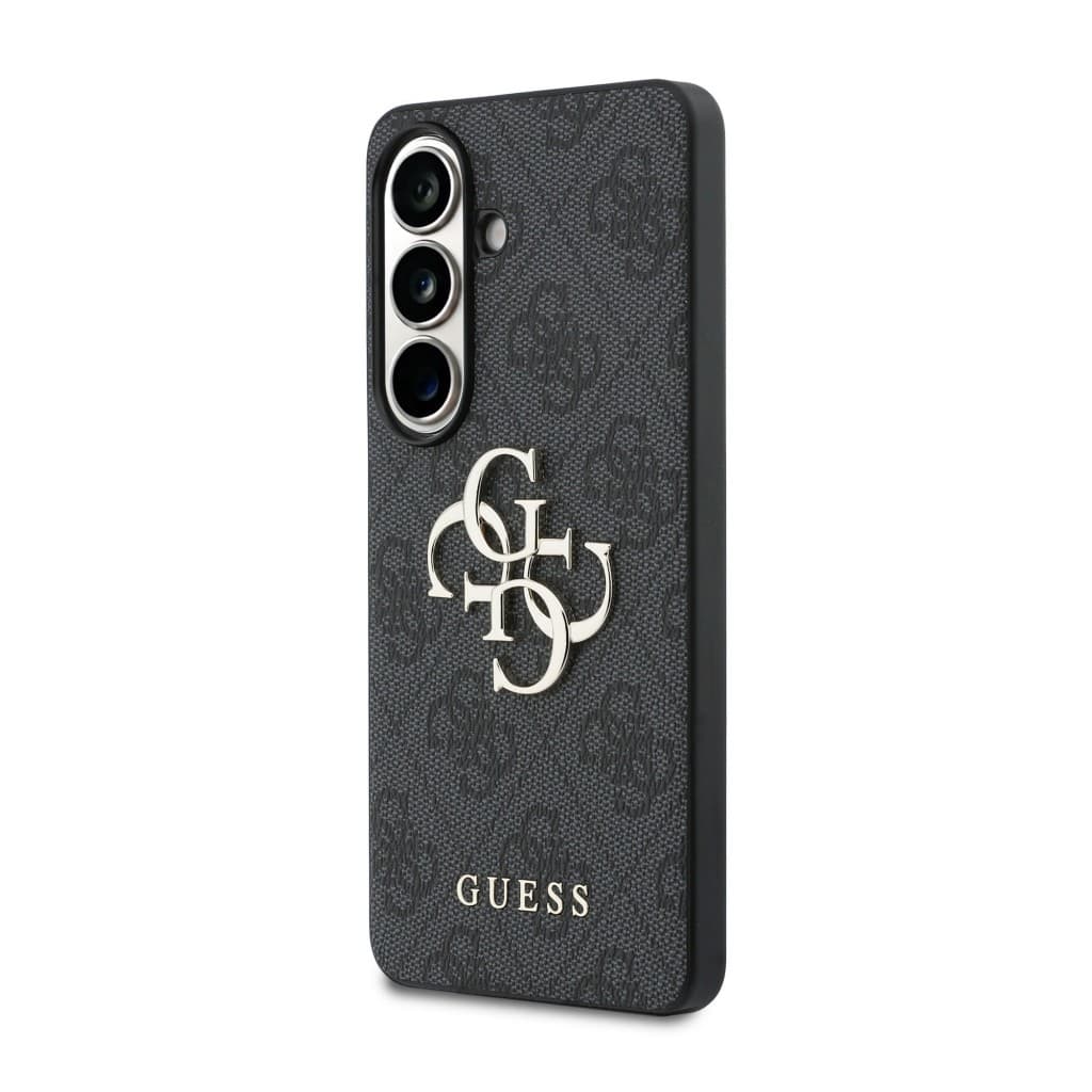 Zadní kryt Guess PU 4G Metal Logo pro Samsung Galaxy S26 šedý - náhled 2