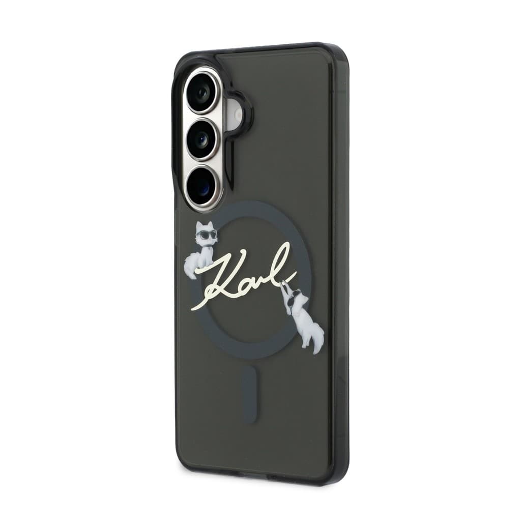 Zadní kryt Karl Lagerfeld IML Choupette Karl Script Logo Magnetic pro Samsung Galaxy S26 černý - náhled 2