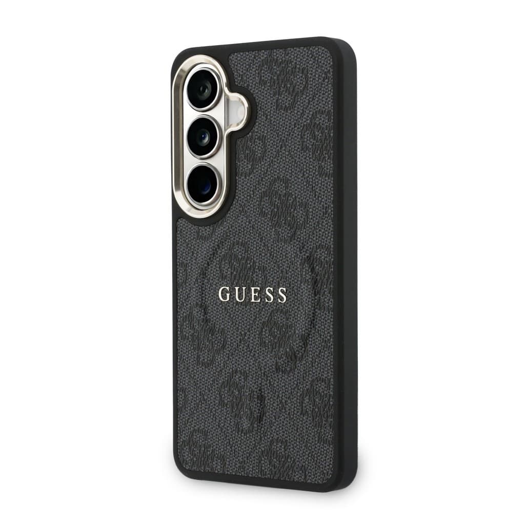 Zadní kryt Guess PU Leather 4G Gold Frame Magnetic pro Samsung Galaxy S26 černý - náhled 2