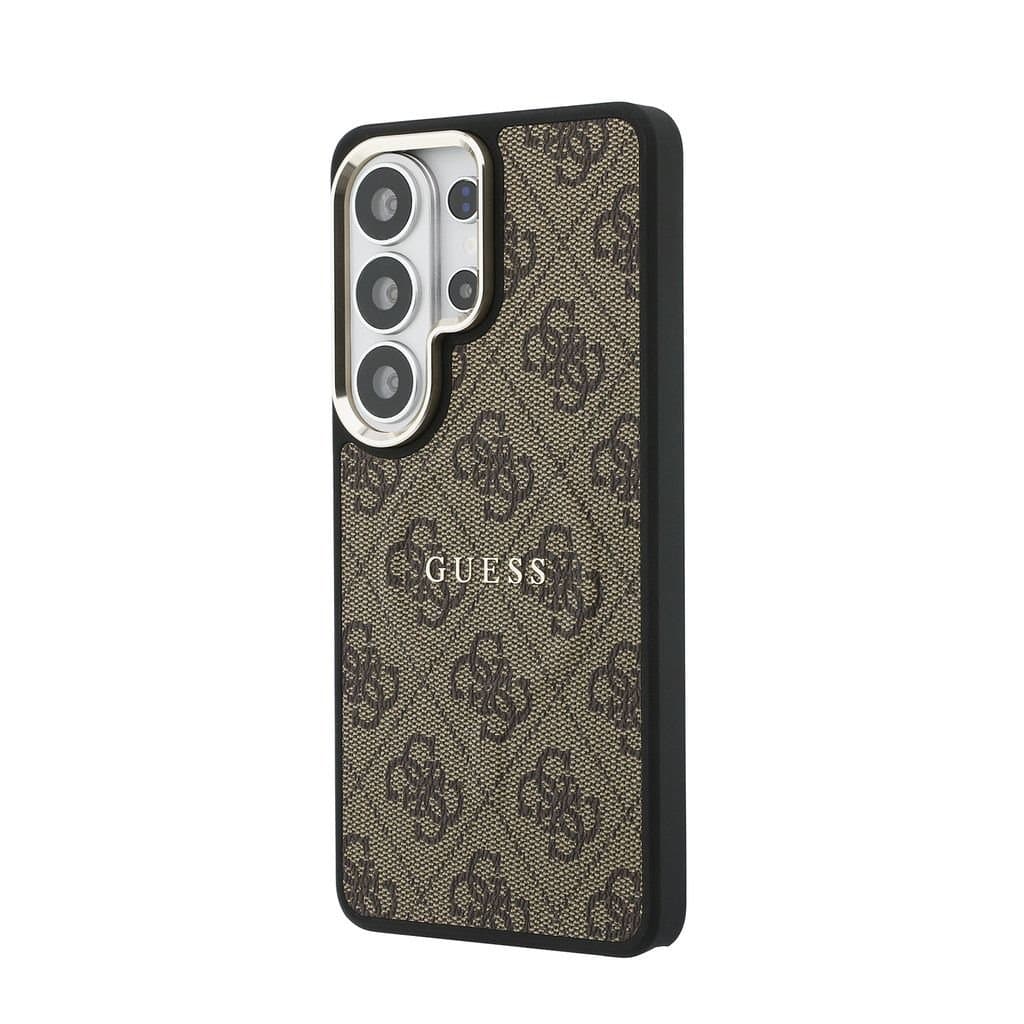 Zadní kryt Guess PU Leather 4G Gold Frame Magnetic pro Samsung Galaxy S26 Ultra hnědý - náhled 2