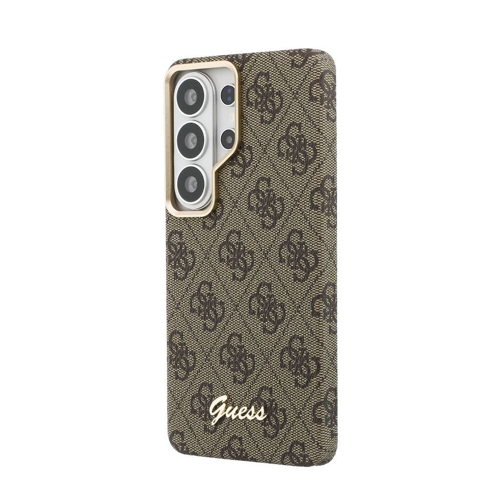 Zadní kryt Guess PU 4G Script Metal Logo Magnetic pro Samsung Galaxy S26 Ultra hnědý - náhled 2