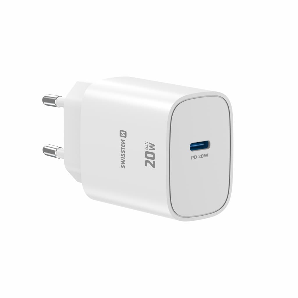 Adaptér Swissten Edge Gan 1x USB-C PD 20W bílý - náhled 2