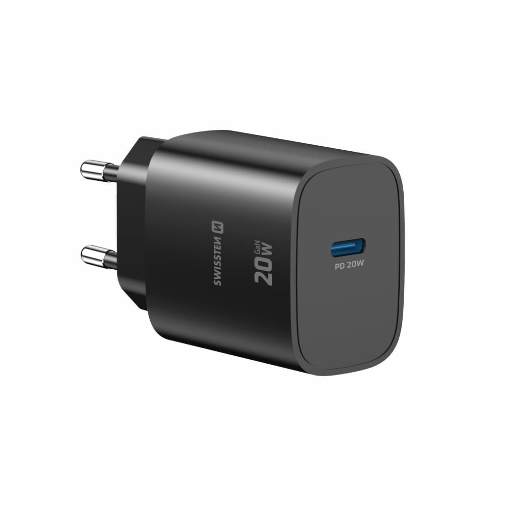 Adaptér Swissten Edge Gan 1x USB-C PD 20w černý - náhled 2