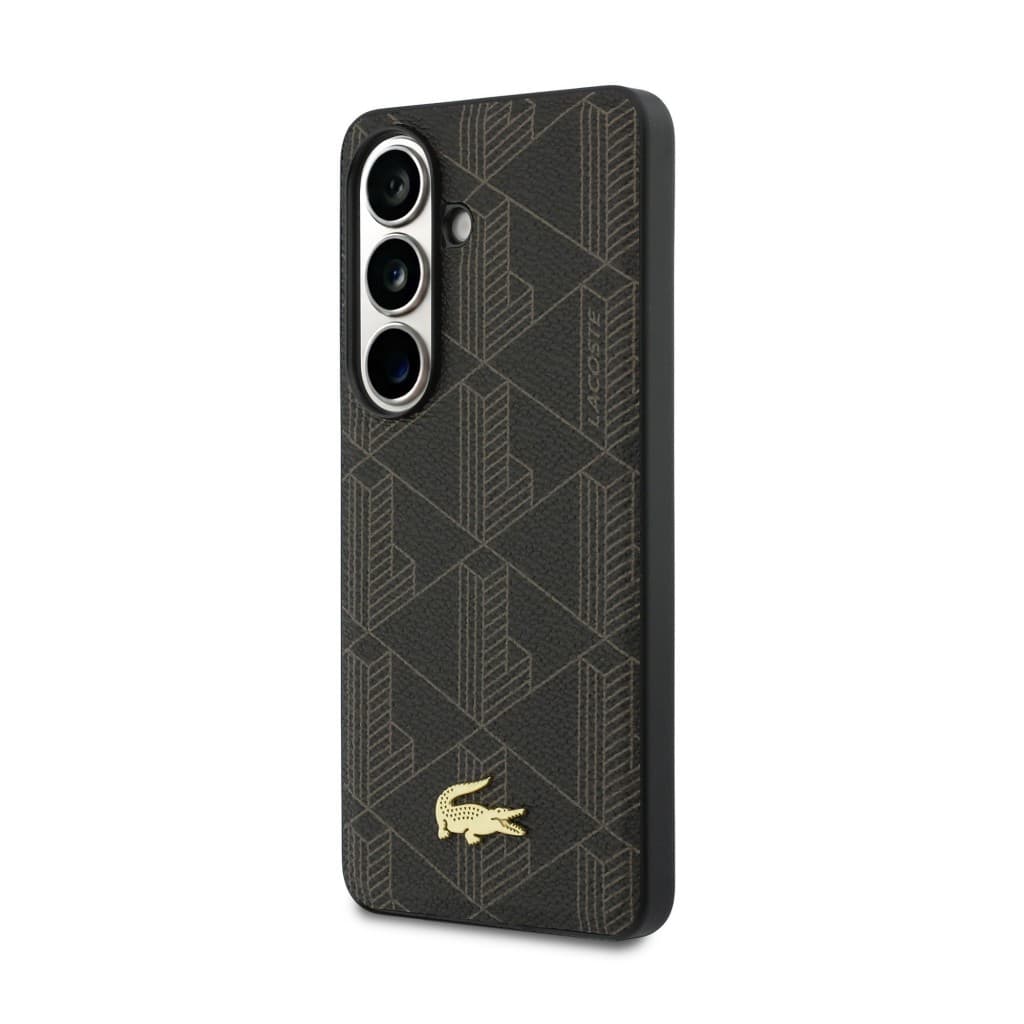 Zadní kryt Lacoste PVC Blend Monogram Gold Logo Magnetic pro Samsung Galaxy S26+ hnědý - náhled 2