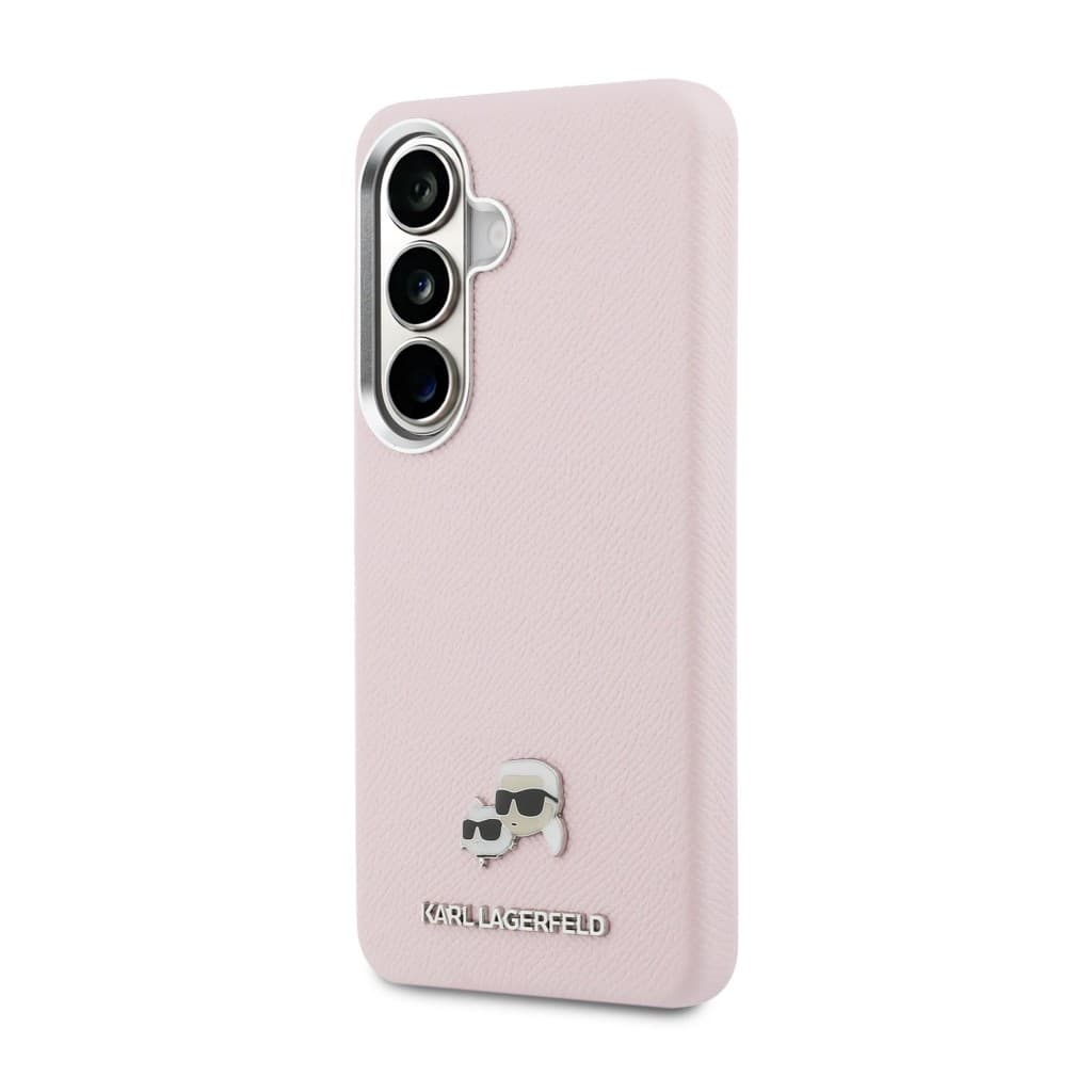 Zadní kryt Karl Lagerfeld Grained PU Leather K&amp;CH Heads Magnetic pro Samsung Galaxy S26+ růžový - náhled 2