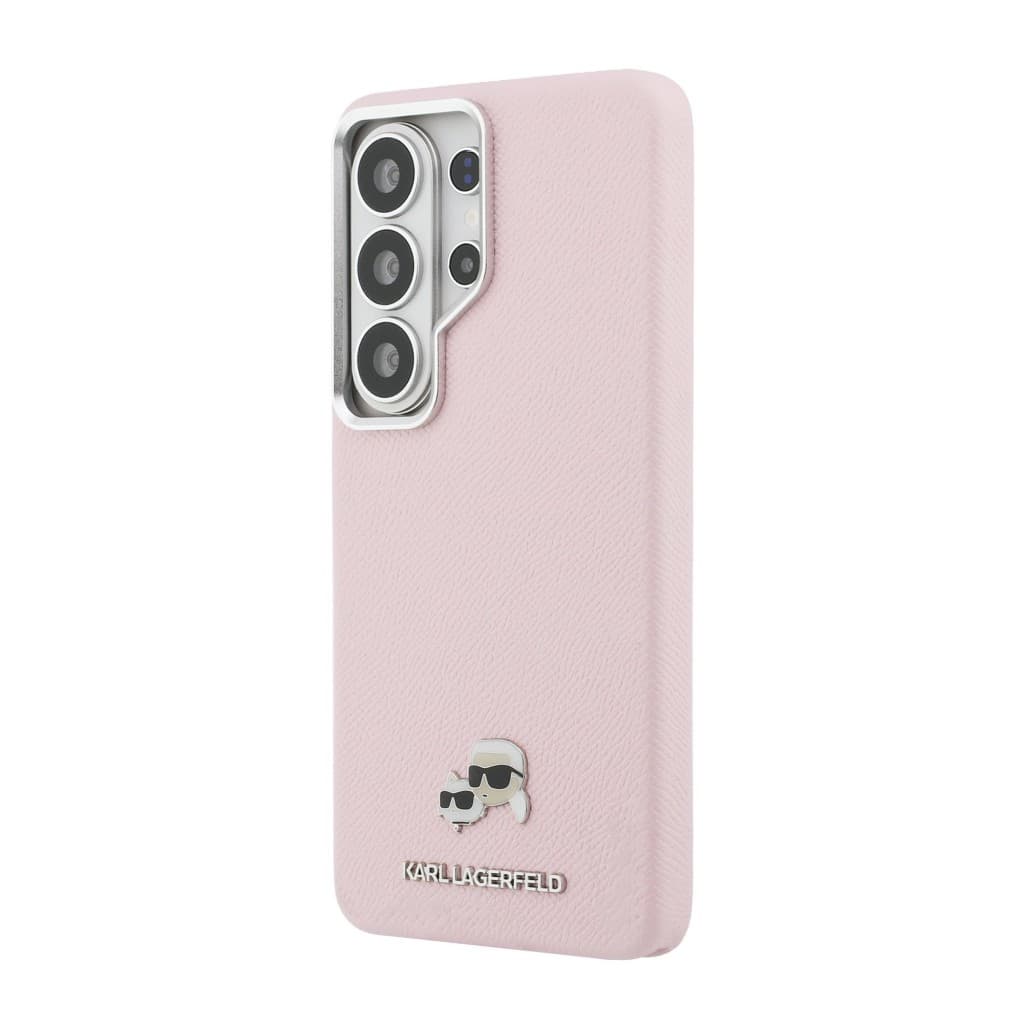 Zadní kryt Karl Lagerfeld Grained PU Leather K&amp;CH Heads Magnetic pro Samsung Galaxy S26 Ultra růžový - náhled 2