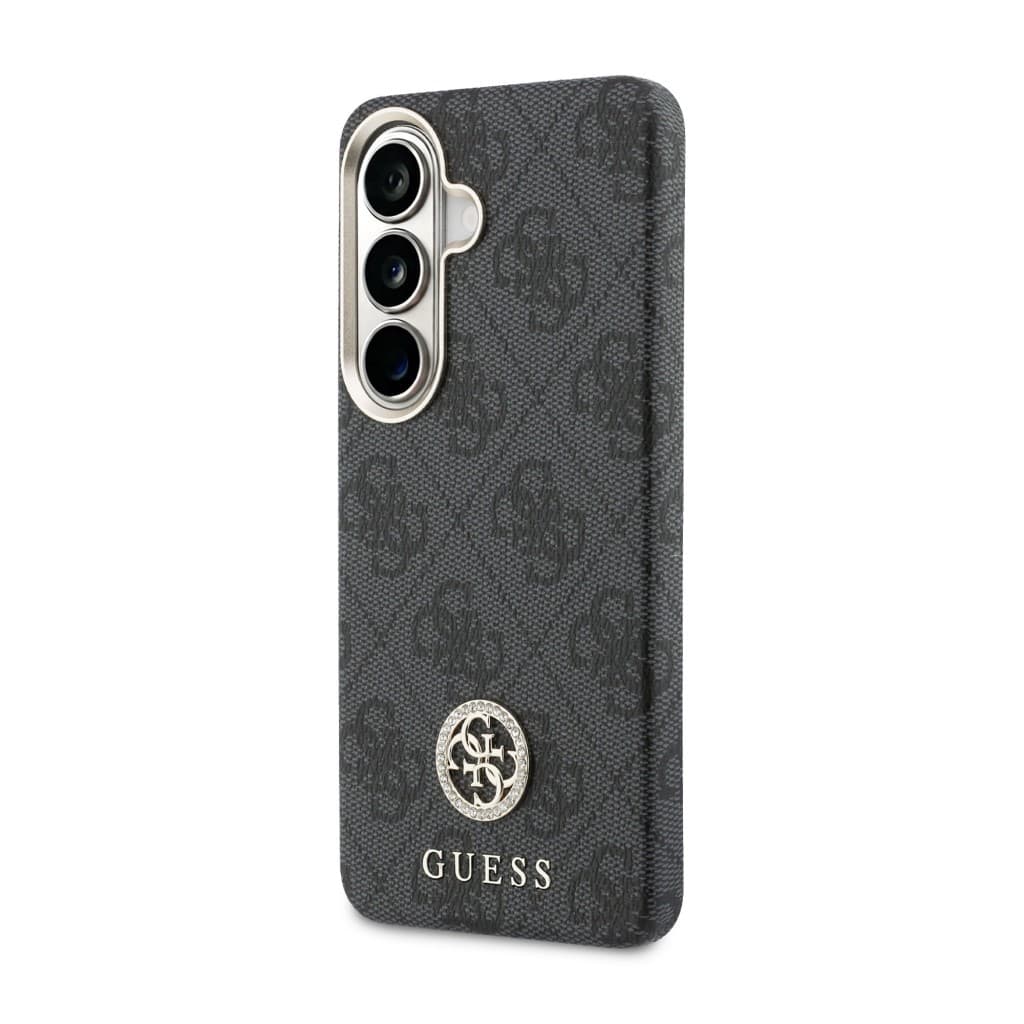 Zadní kryt Guess PU Leather 4G Strass Logo Gold Frame Magnetic pro Samsung Galaxy S26 černý - náhled 2