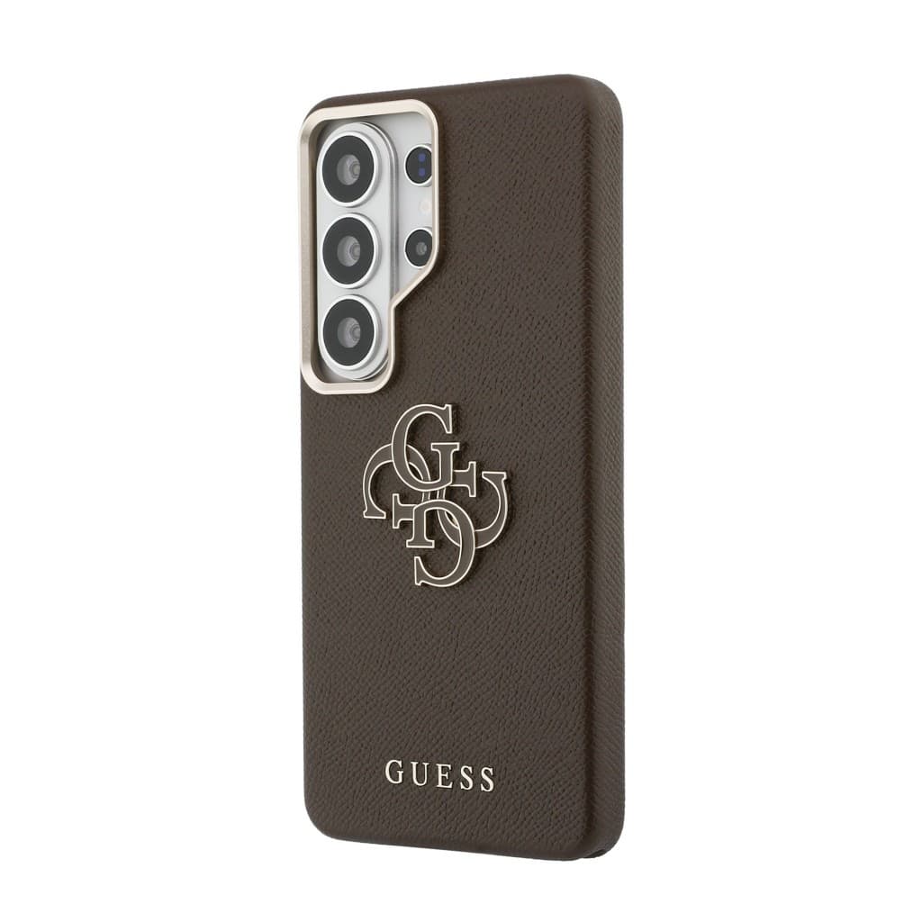 Zadní kryt Guess PU 4G Resin Metal Logo pro Samsung Galaxy S26 Ultra hnědý - náhled 2