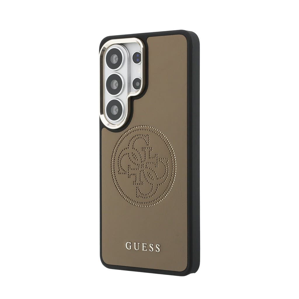 Zadní kryt Guess PU Perforated 4G Logo Magnetic pro Samsung Galaxy S26 Ultra hnědý - náhled 2