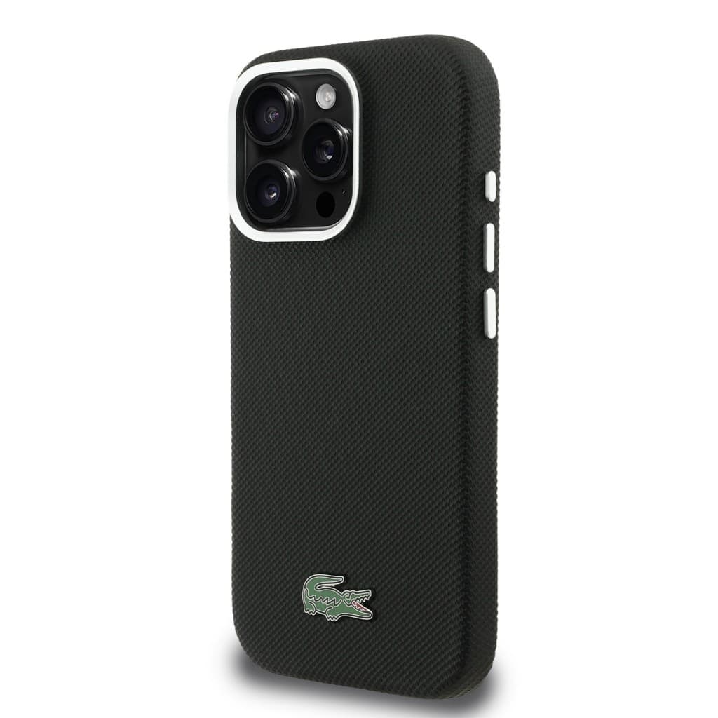 Zadní kryt Lacoste PVC Iconic Petit Pique Metal Logo MagSafe pro iPhone 16 Pro černý - náhled 2