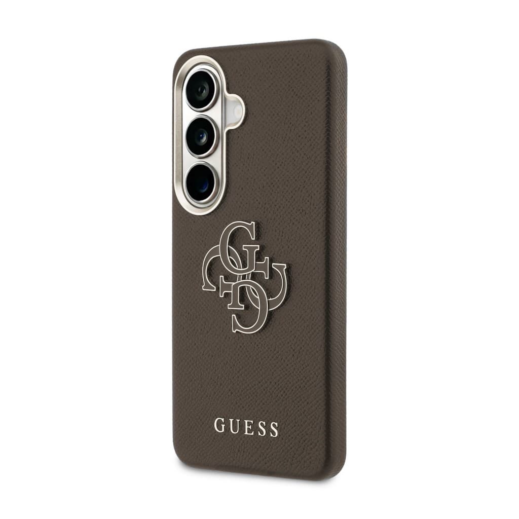 Zadní kryt Guess PU 4G Resin Metal Logo pro Samsung Galaxy S26+ hnědý - náhled 2