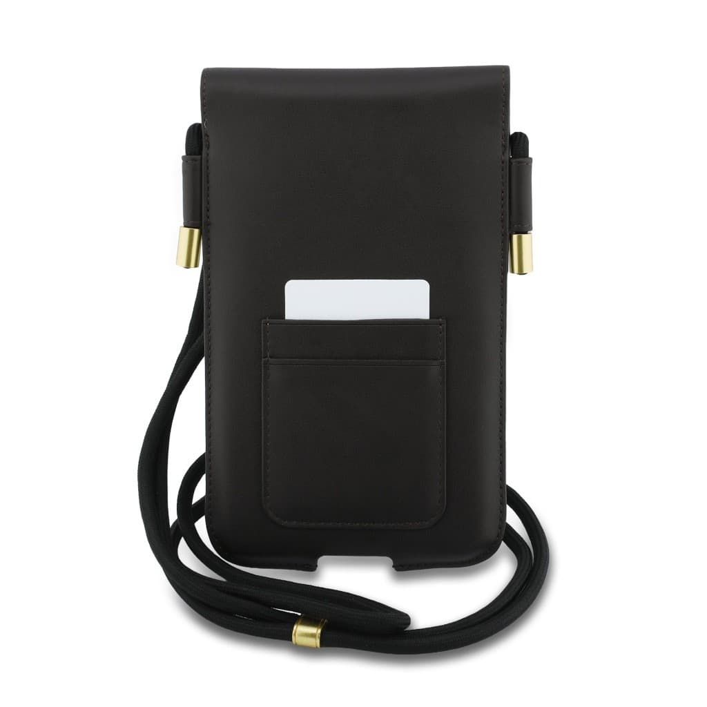 Kabelka na telefon Lacoste PVC Blend Monogram Metal Logo XL hnědá - náhled 2
