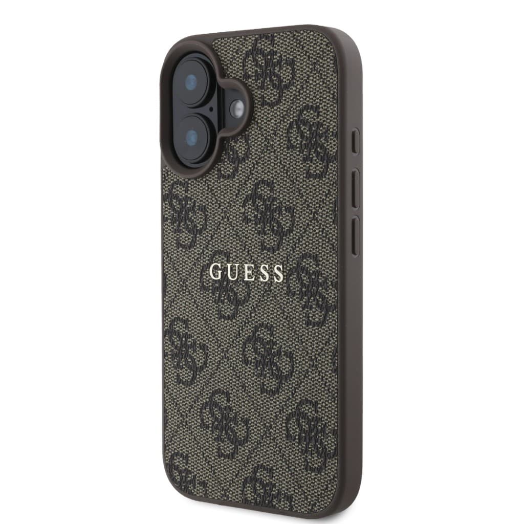 Zadní kryt Guess PU 4G Classic Logo MagSafe pro iPhone 16 Plus hnědý - náhled 2