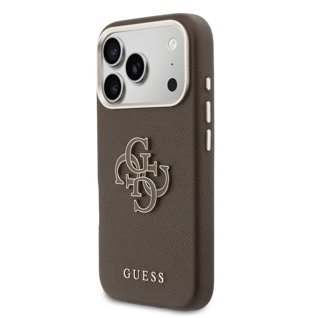 Zadní kryt Guess PU Resin Logo pro iPhone 17 Pro Max hnědý - náhled 2