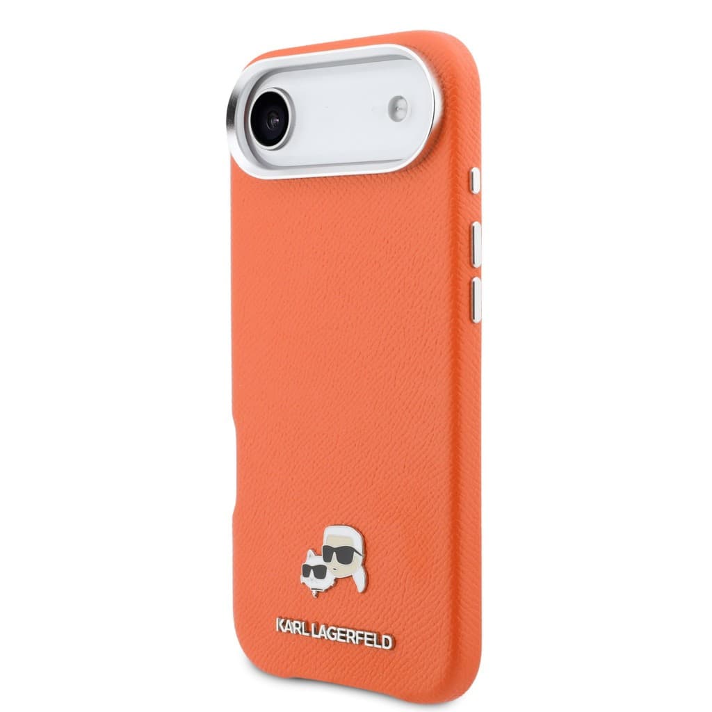 Zadní kryt Karl Lagerfeld PU Karl and Choupette Heads Pins MagSafe pro iPhone Air oranžový - náhled 2
