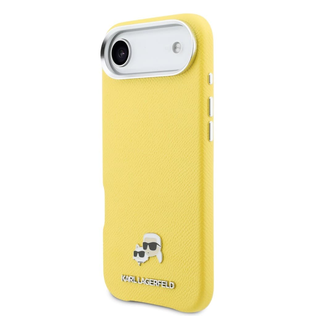 Zadní kryt Karl Lagerfeld PU Karl and Choupette Heads Pins MagSafe pro iPhone Air žlutý - náhled 2