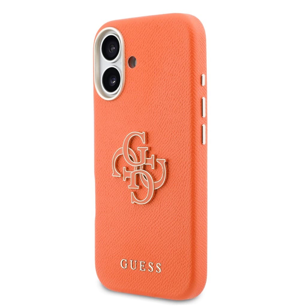 Zadní kryt Guess PU Resin Logo pro iPhone 17 oranžový - náhled 2