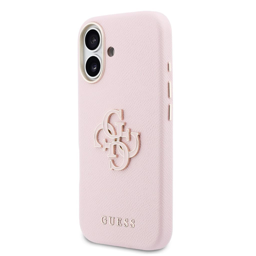 Zadní kryt Guess PU Resin Logo pro iPhone 17 růžový - náhled 2