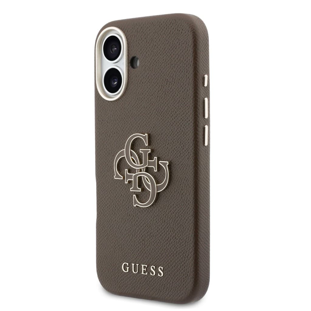 Zadní kryt Guess PU Resin Logo pro iPhone 17 hnědý - náhled 2