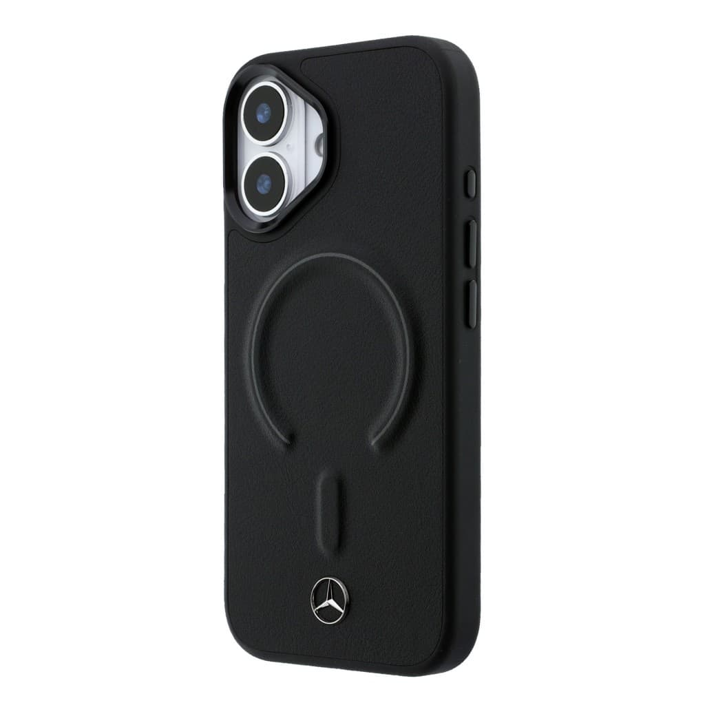 Zadní kryt Mercedes PU Leather 3D MagSafe pro iPhone 17 černý - náhled 2