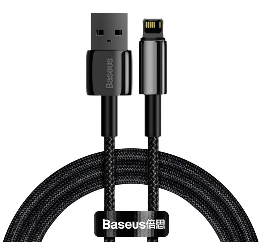 Baseus CALWJ-01 Tungsten Gold Kabel Lightning 2.4A 1m Black - náhled 2
