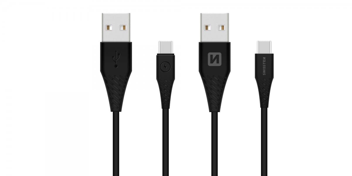 Datový kabel swissten usb / usb-c 3.1 černý 1,5m (7mm) - náhled 2