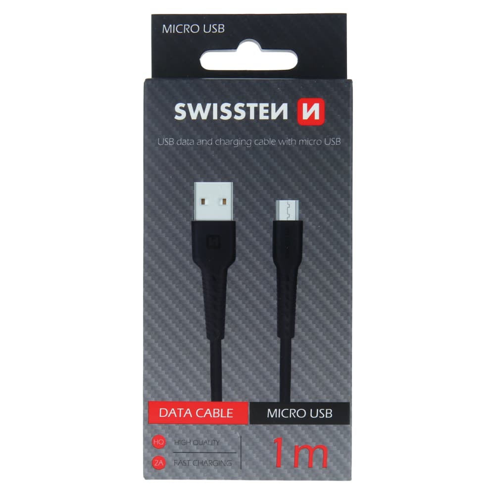 Datový kabel swissten usb / micro usb 1,0 m černý - náhled 2