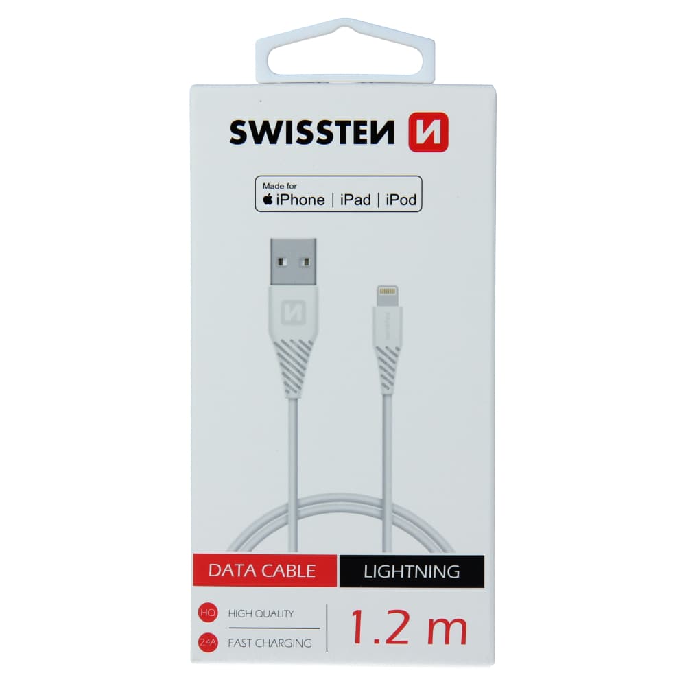 Datový kabel swissten tpe usb / lightning mfi 1,2 m bílý - náhled 2