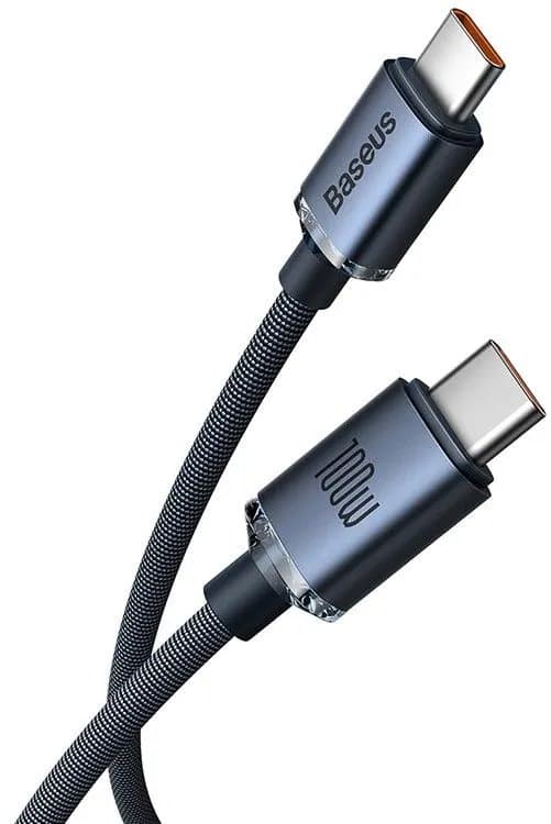 Baseus CAJY000601 Crystal Shine Series Datový Kabel USB-C - USB-C 100W 1,2m Black - náhled 2