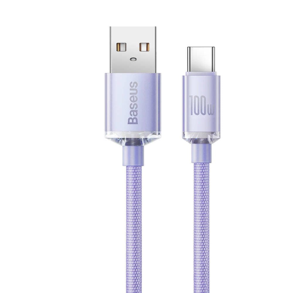 Baseus CAJY000505 Crystal Shine Series Datový Kabel USB - USB-C 100W 2m Purple - náhled 2
