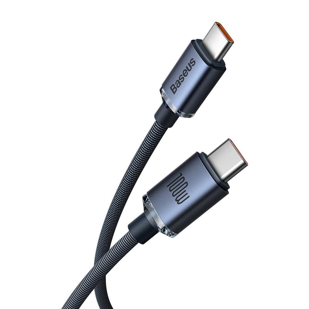 Baseus CAJY000701 Crystal Shine Series Datový Kabel USB-C - USB-C 100W 2m Black - náhled 2