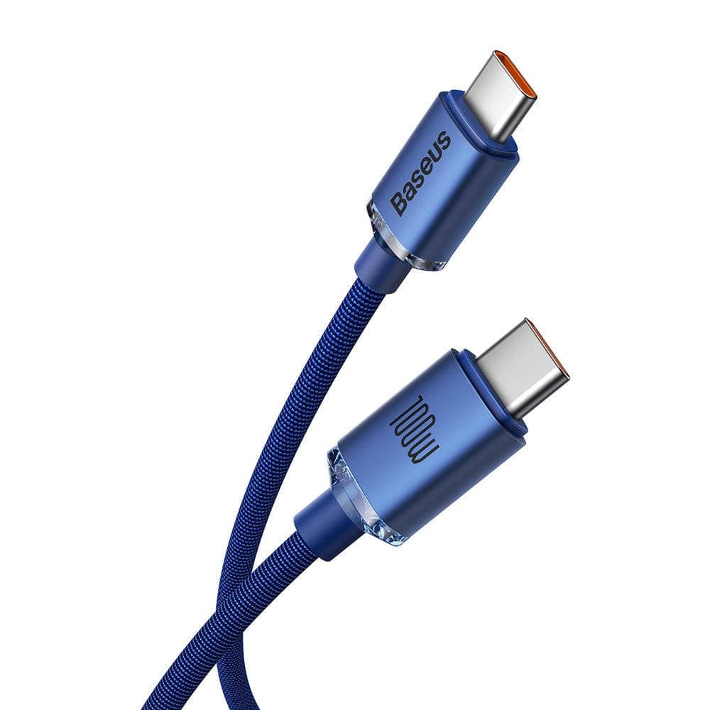 Baseus CAJY000703 Crystal Shine Series Datový Kabel USB-C - USB-C 100W 2m Blue - náhled 2